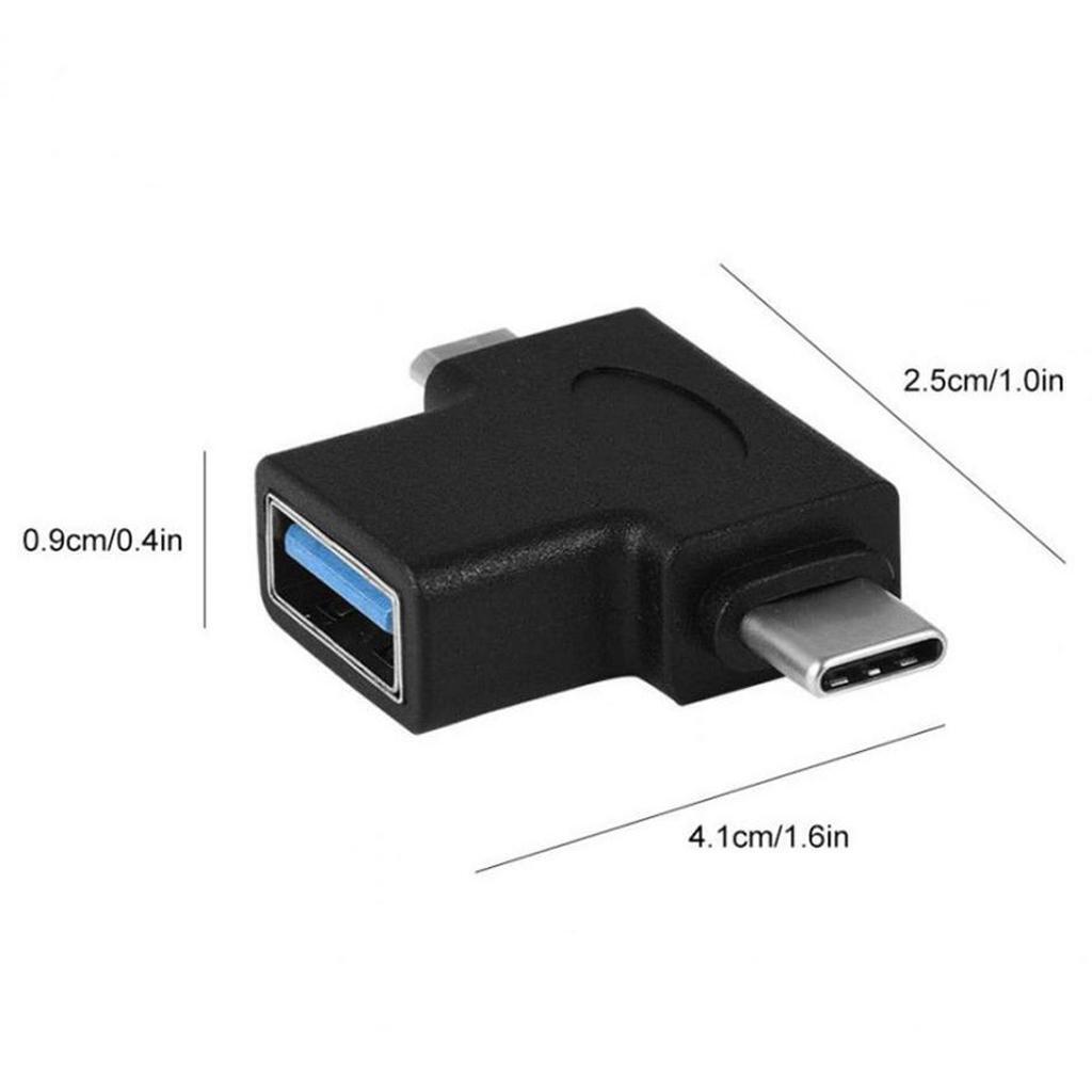 2 in 1 Type-C Micro-USB 3.0 USB-C Male Micro USB Male to OTG Adapter