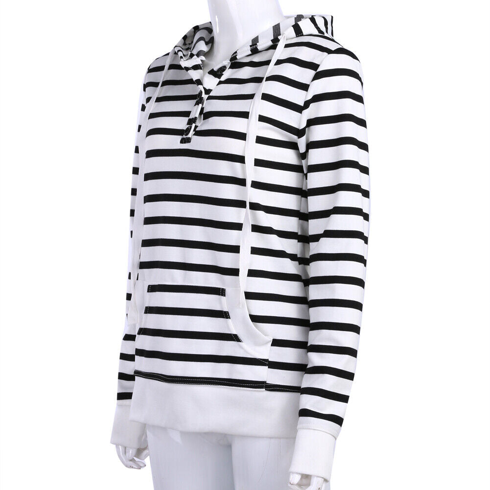 Women Long Sleeve Hoodie Sweatshirt Casual Hooded Coat Pullover (L)-116661.