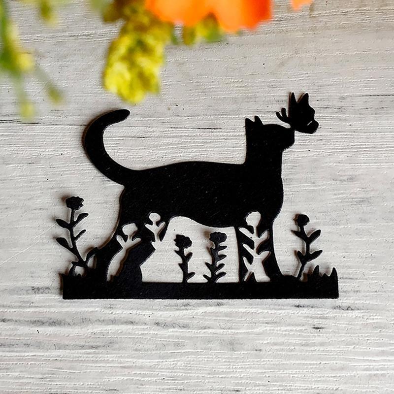 Flowers Cat Metal Cutting Dies Photo Album Decoration Accessories DIY Crafts
