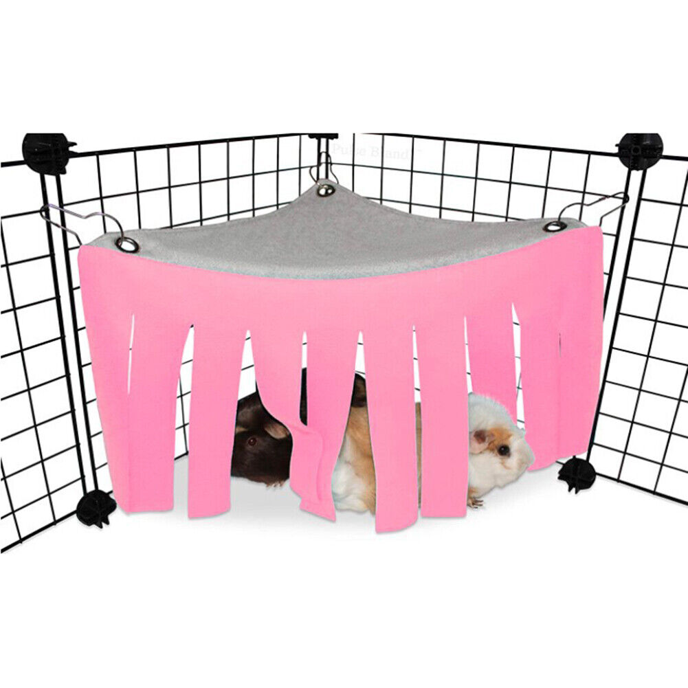 Hidden in the House Beds Hiding Tent Cage for Hamster Guinea Pig (Pink)