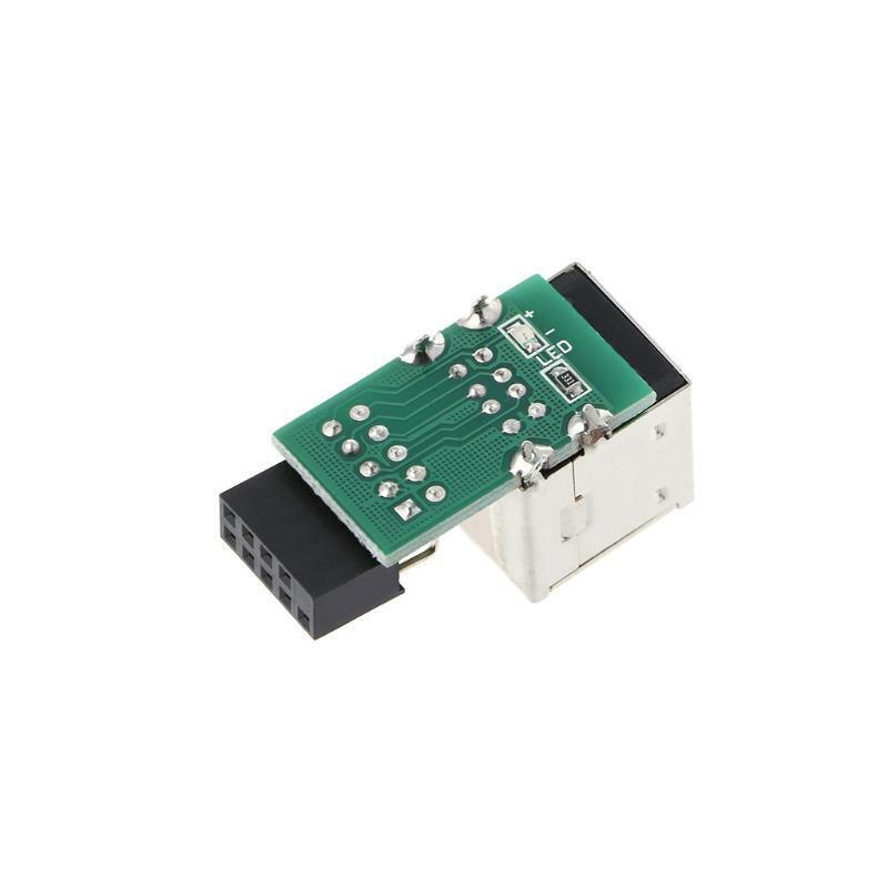 Internal Motherboard 9Pin To 2 Port USB 2.0 A Female Adapter Converter PCB Board