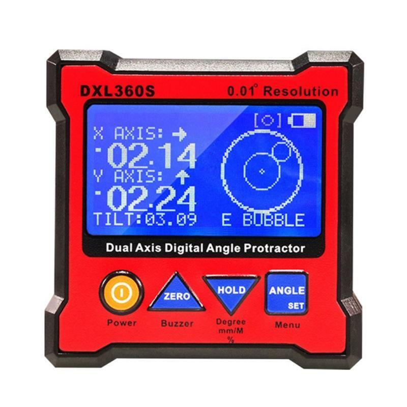 Dual Axis Digital Angle Protractor with Magnetic Base & Backlight Digi