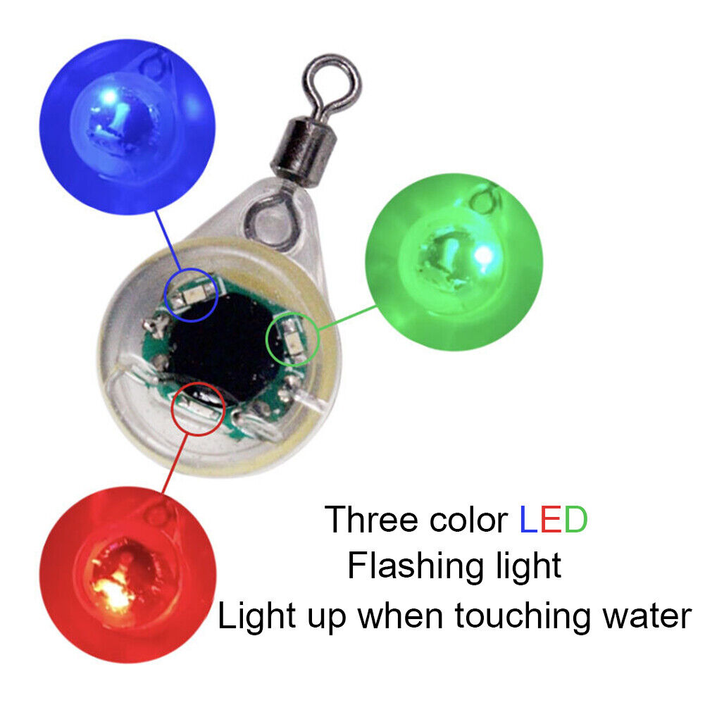 Mini Fishing Lure Light 3-color LED Underwater Fishing Bait Luminous Lures