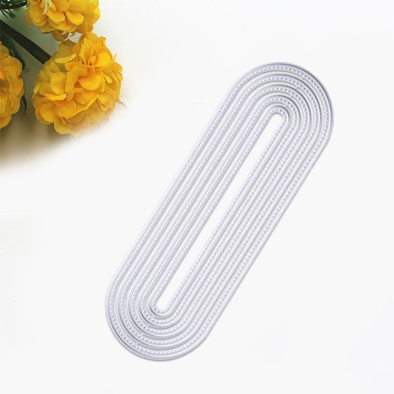 Nested Oval Bookmark Metal Die Cuts Delicate Embossing Script Dies Stencils
