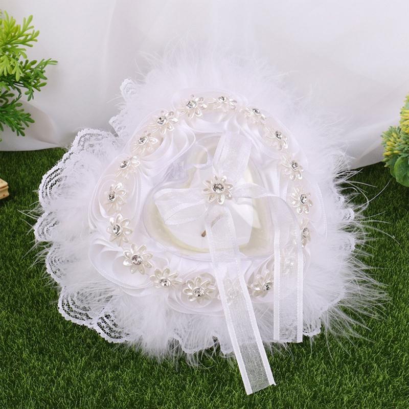 Lace Wedding Ring Cushion Wedding Sunflower Girl Basket for Anniversary Decor