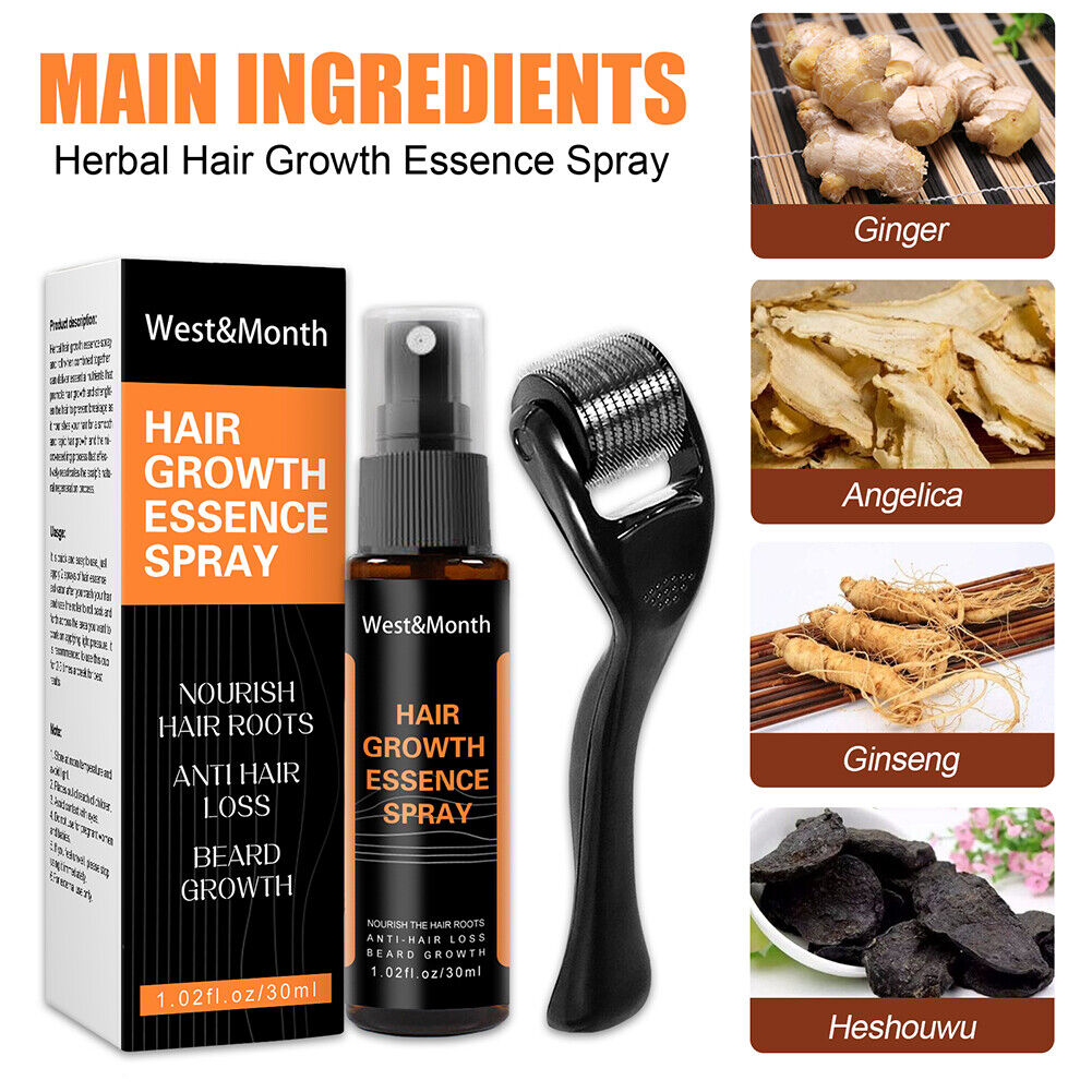 Effective Beard Growth Essence Spray Nourishing Enhancer Oil (Spray Roller)