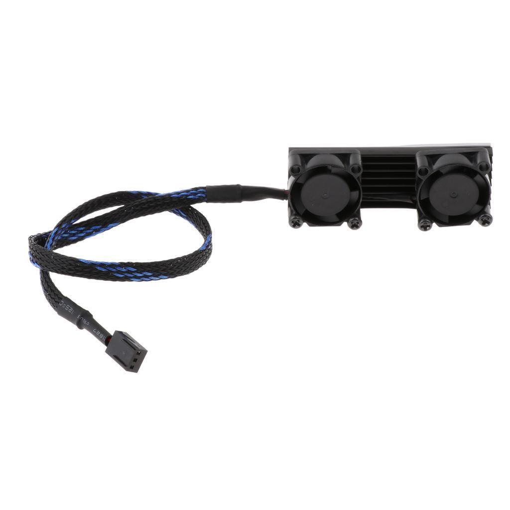 M.2 SSD 2280 3 Pin Dual Active Cooling Fan Heatsink Radiator Fin Black