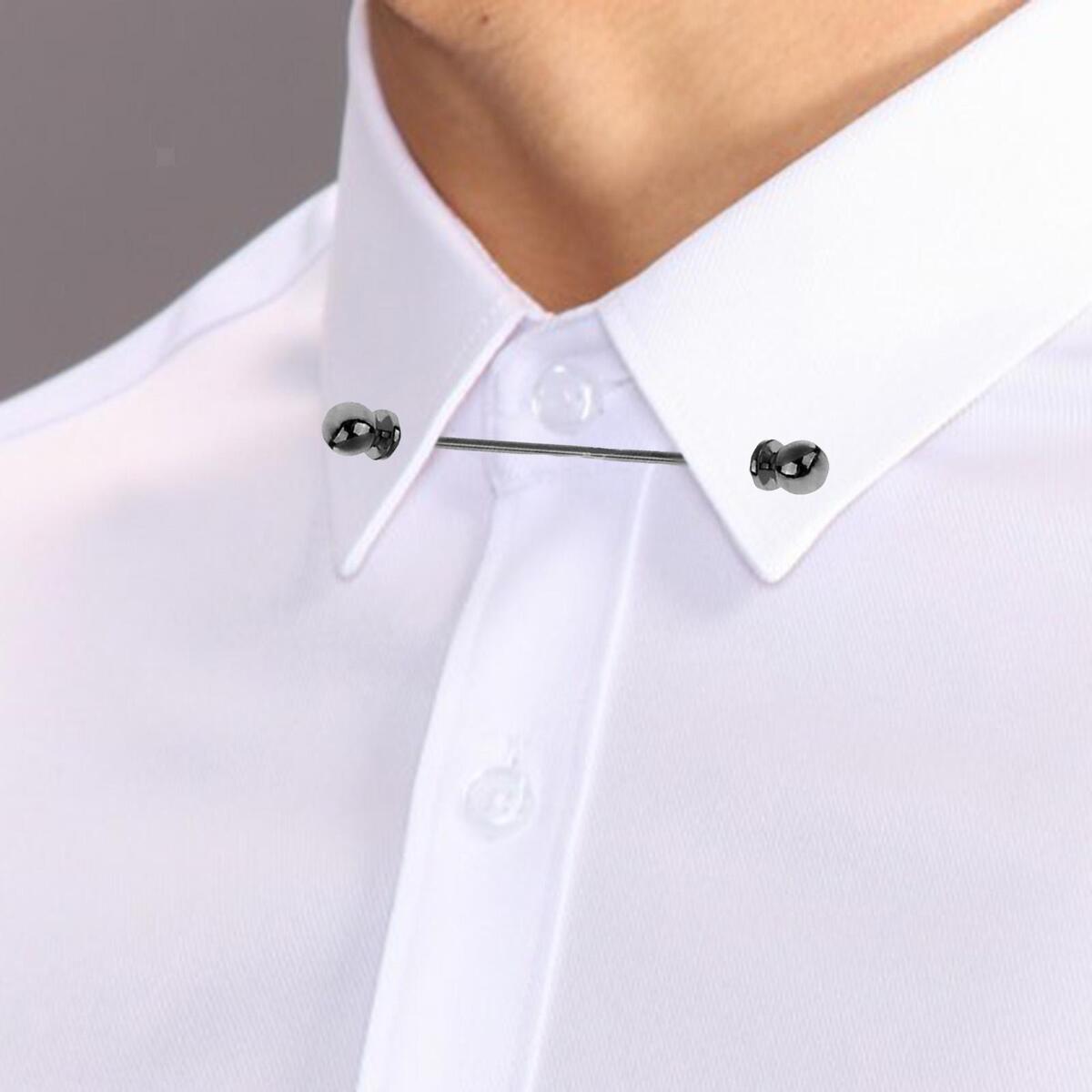Fashion Mens Shirt Collar Bar Pin, Ball Head Badges, Brooch Pin Jewelry Necktie