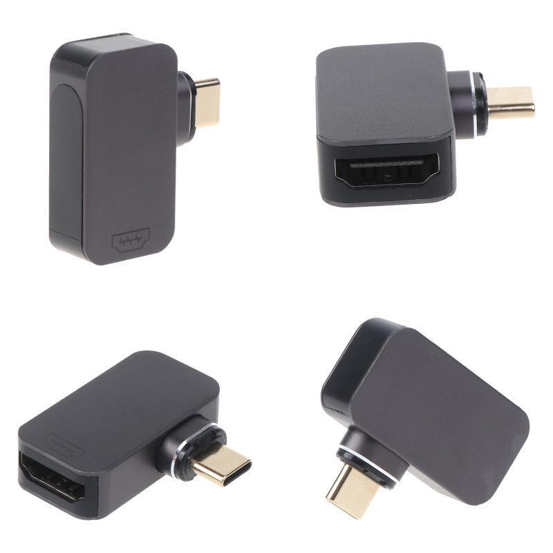 Type C Male to HDMI-Compatible 2.0 Connector Right Angle Adapter for Windows