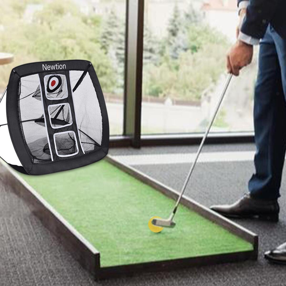 Golf Chipping Net Hitting Mat Swing Equipment Tee Holder