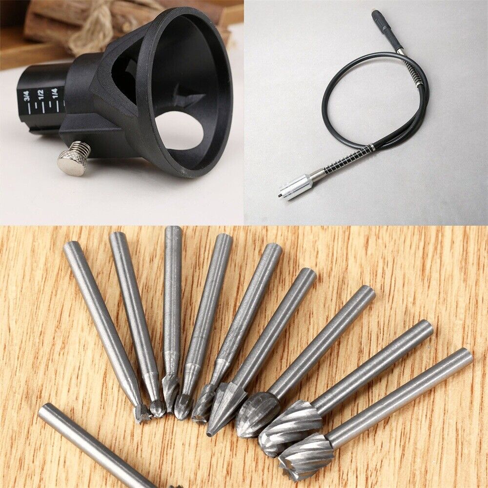 Grinder Accessories HSS Drill Bits & Flexible Shaft Rotary Tool Kit 12pcs C6B
