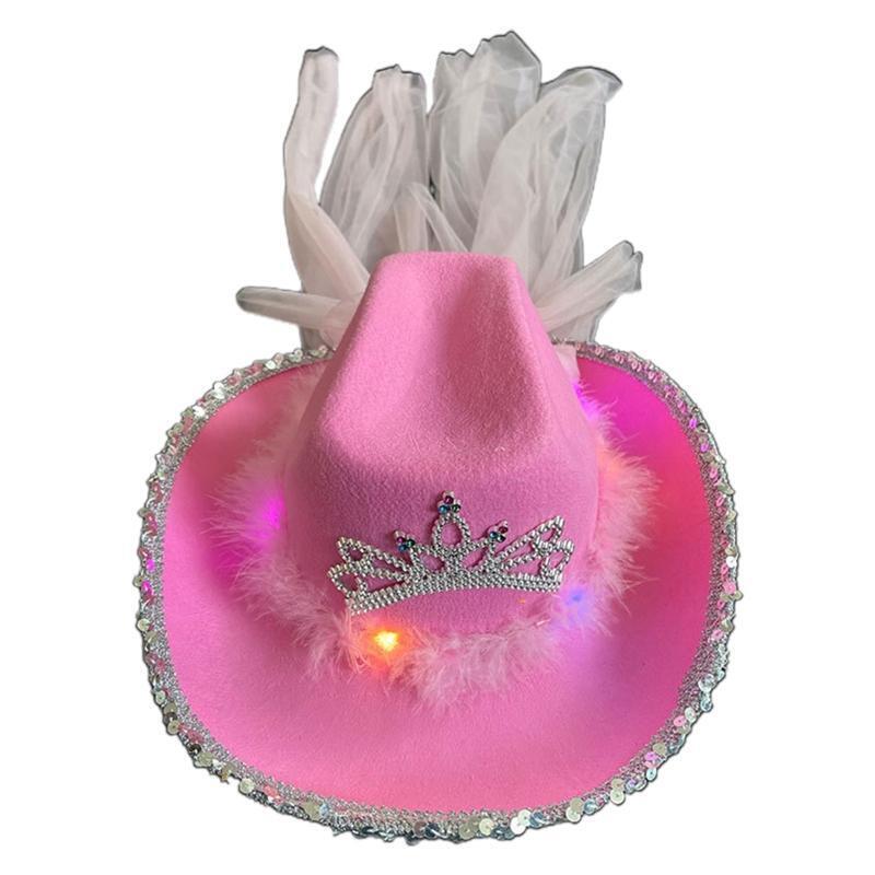 Fashion Supplies Western Style Felt Fedora Hat Wide Curve Brim Cowboy Jazz Hat