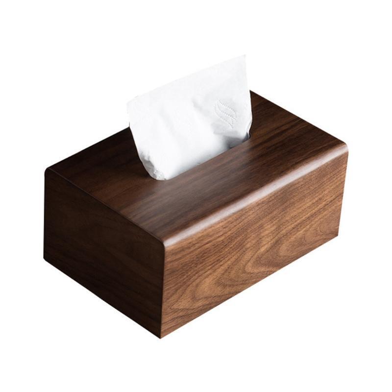 Walnut Tissue Box with Removable Lid Luxury Wooden Paper Holder Napkins Case