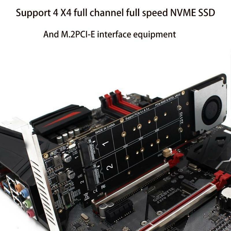14000Mb/s NVME Adapter M.2 NVME M Key to PCIE 4.0 X16 Expansion Riser Card RAID
