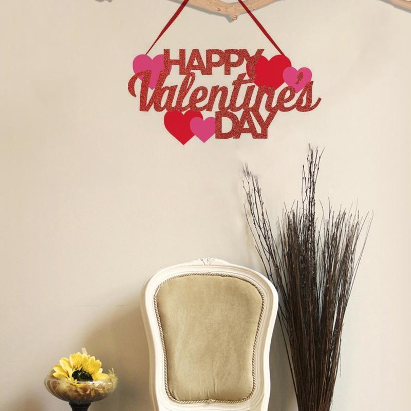 Happy Valentine's Day Sign Valentine's Day Love Heart Pendant Hanging Ornament