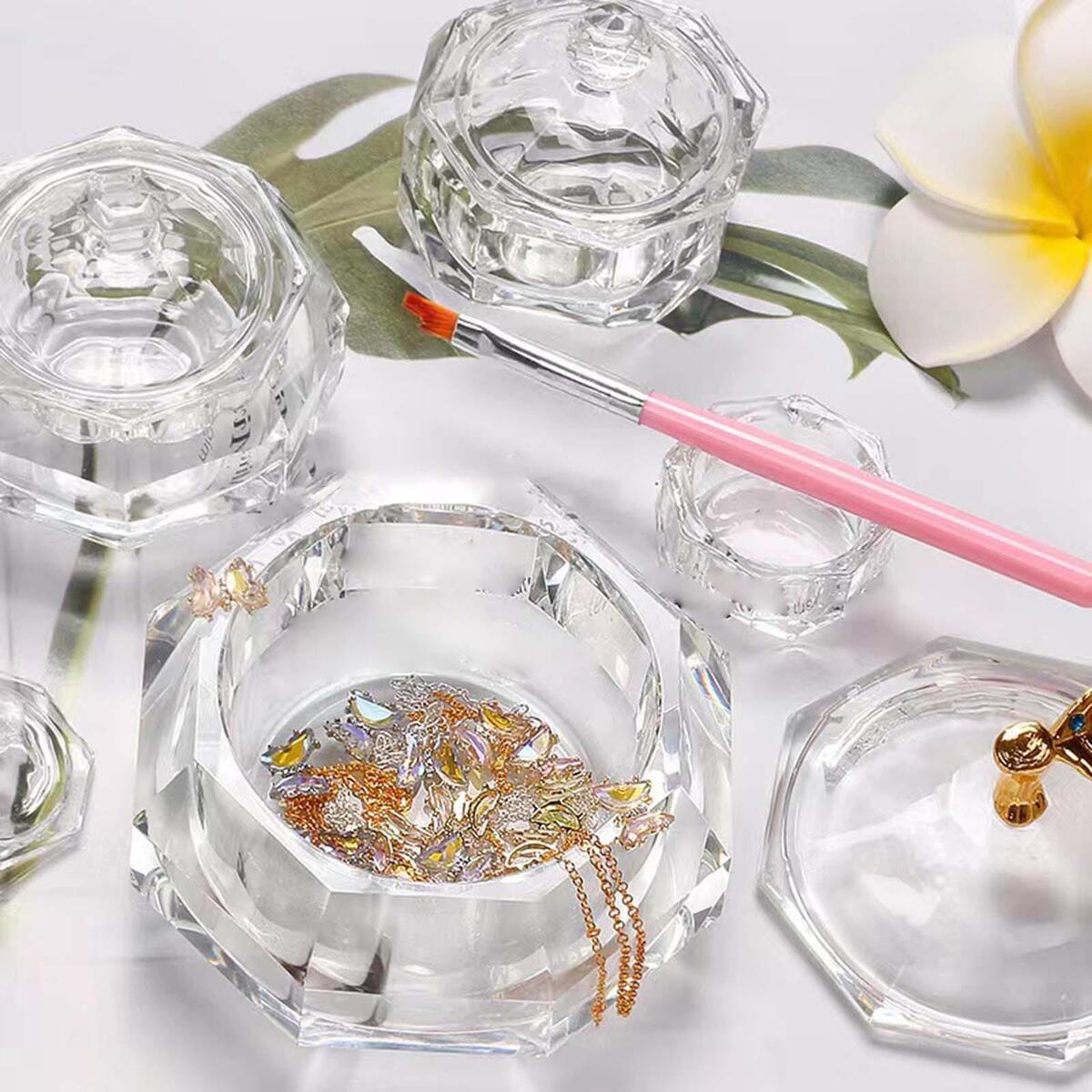 MINI GLASS DAPPEN DISH CRYSTAL CUP NAIL ART TOOL ACRYLIC LIQUID BOWL