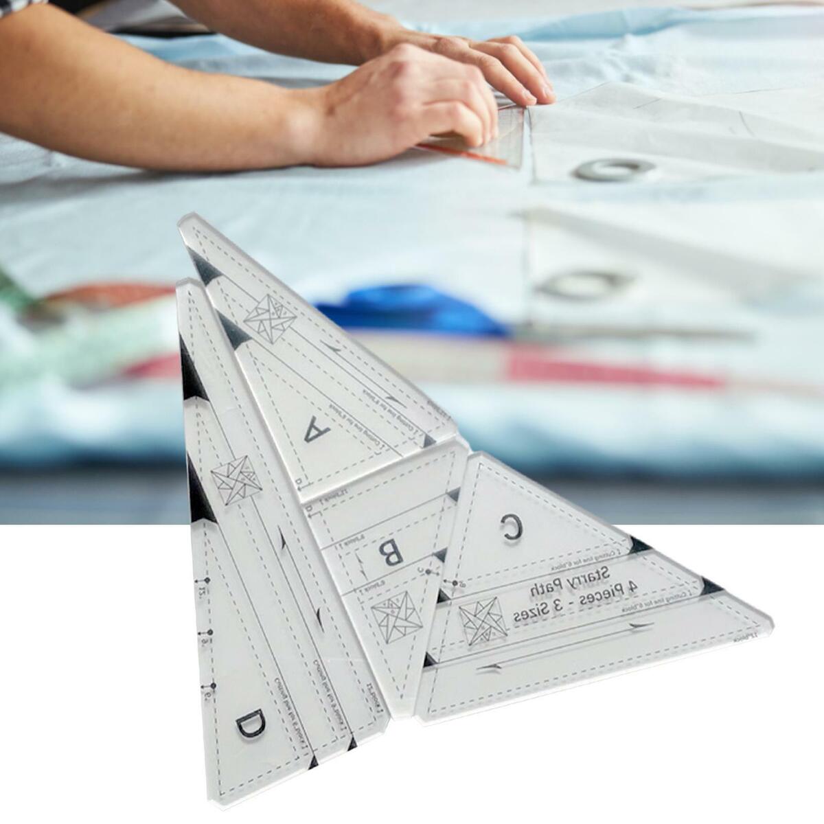 Set of 4 Triangle Quilting Ruler Sewing Craftwork for