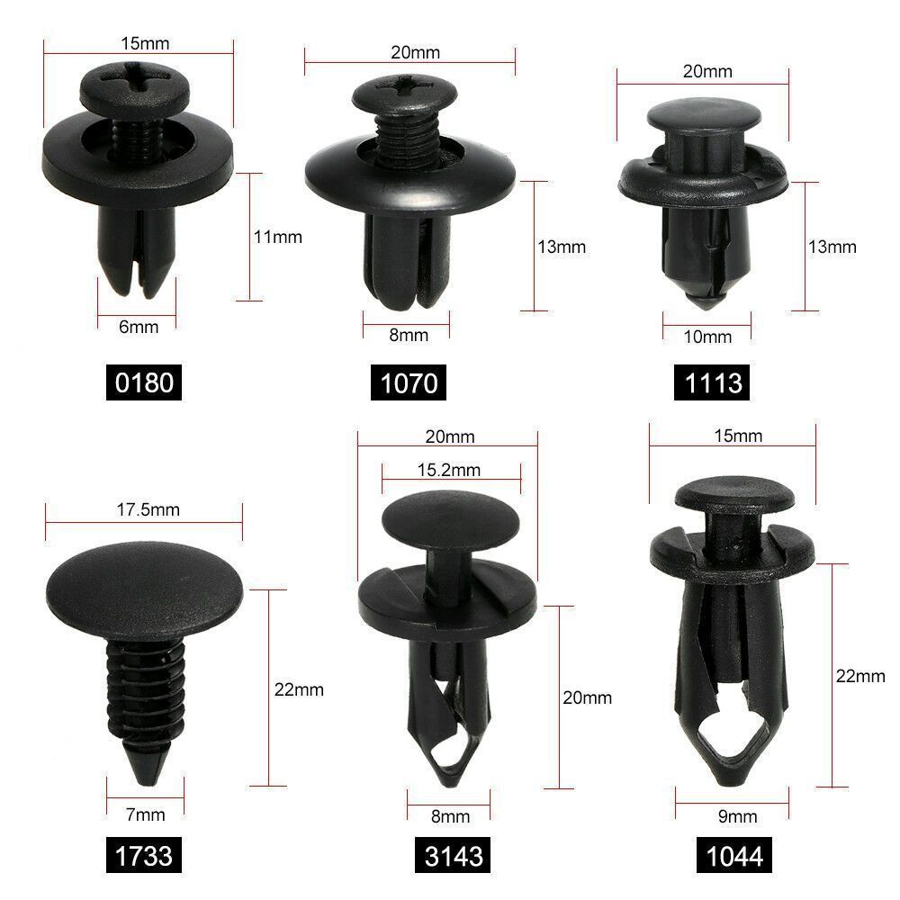 Trim Moulding Fixed Plastic Clips Auto Fastener Car Push Pin Rivet For 190Pcs