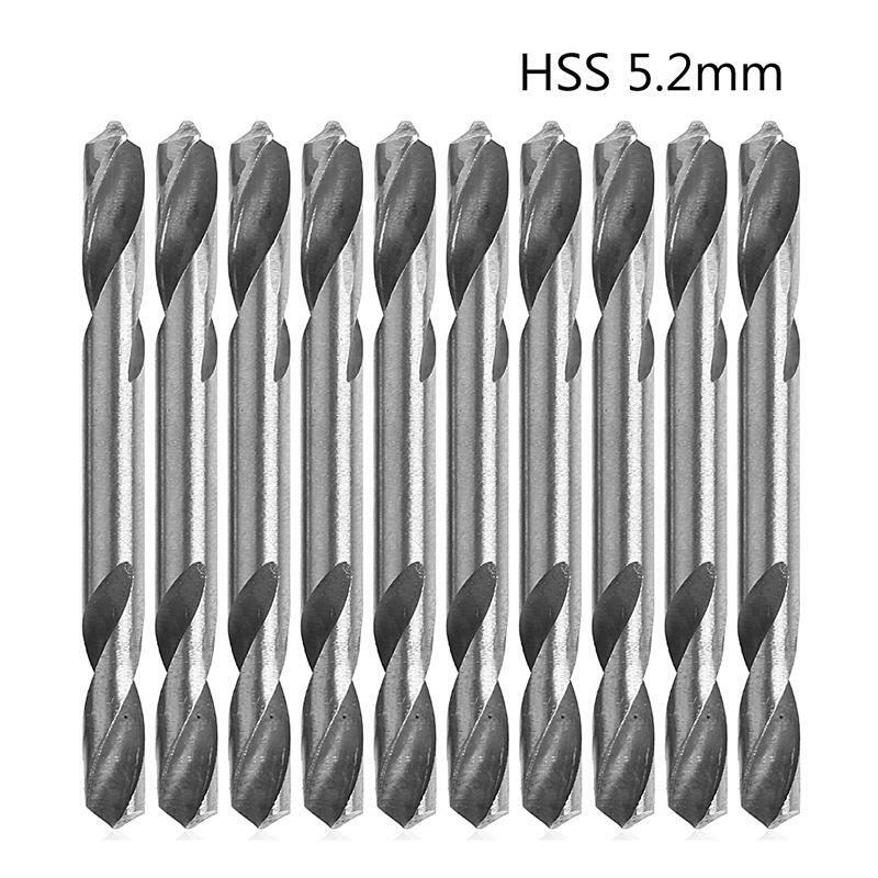 10Pcs 5.2mm HSS Double Ended Spiral Torsion Drill Tools Drill Set