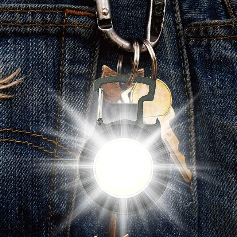 Camping 10W COB LED Keychains Clip Flashlight 500lm Waterproof Pocket Lamp