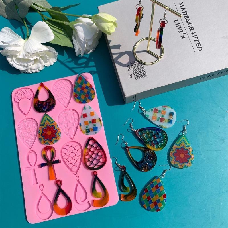 Flower Shape Earring Silicone Mold for Women Girl DIY Jewelry Pendant Supply