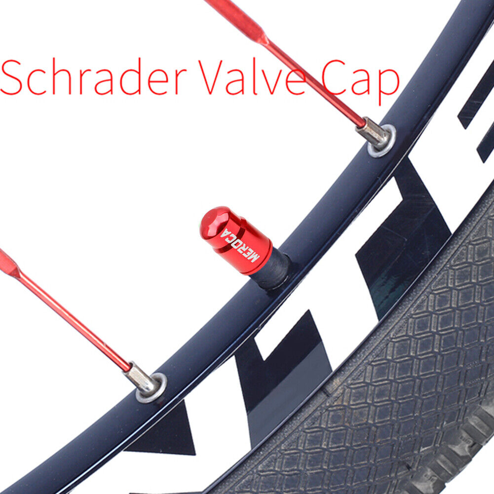 2pcs Bicycle Valve Stem Caps Aluminum for MTB Road Bike (American Red)