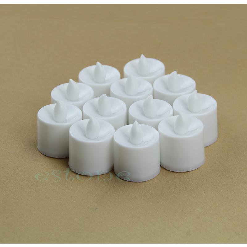 12 New Flickering Flicker Light Flameless LED Tealight Tea Candles Wedding Light