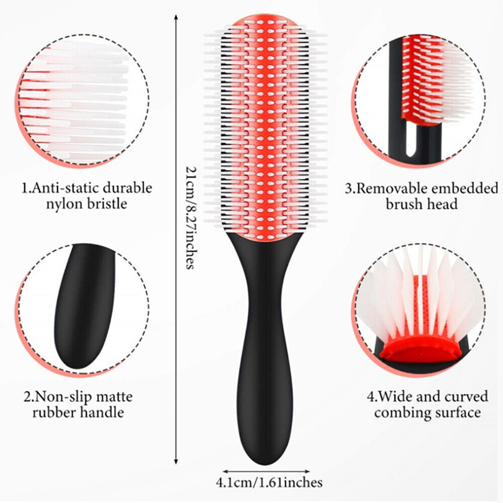 Massage tool Salon Professional 9 Row Hair Brush Hairbrush Classic Styling Comb