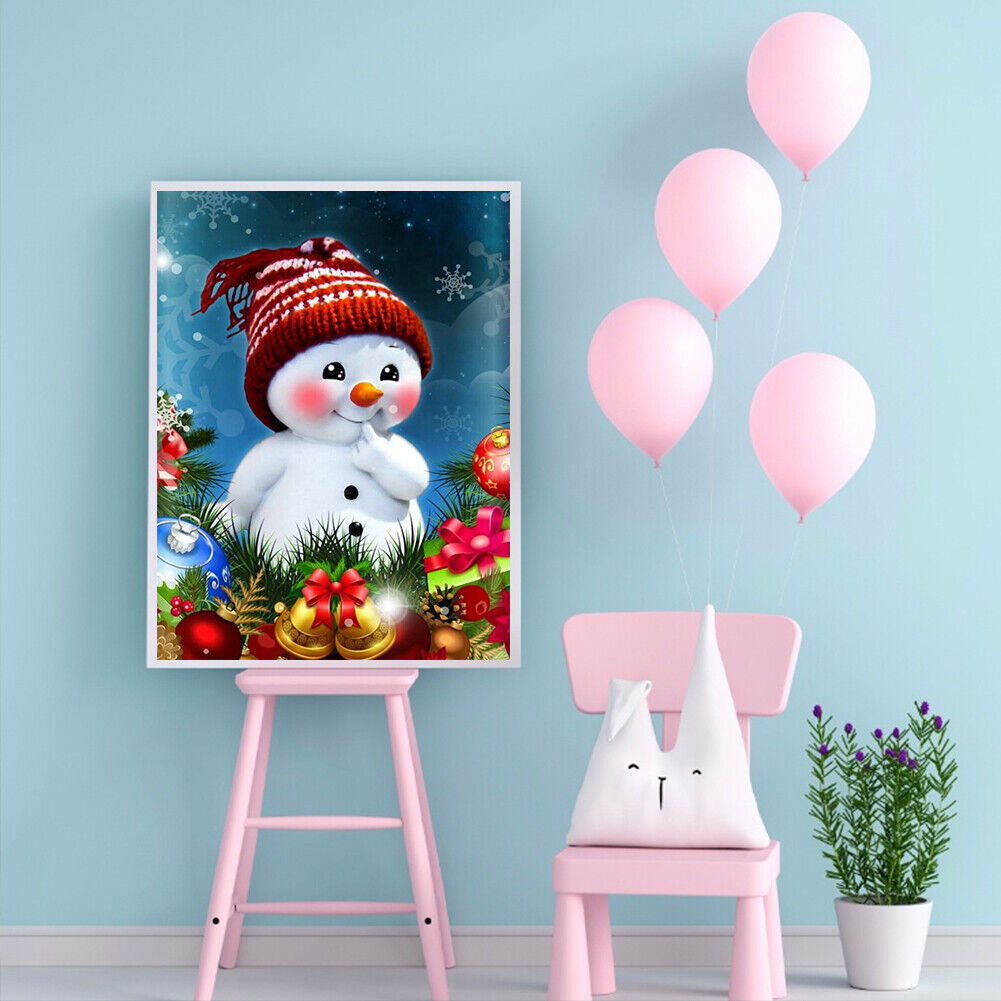Diamond Painting Red Cheeks Snowman Full Round Wall Picture DIY Set 30x40cm