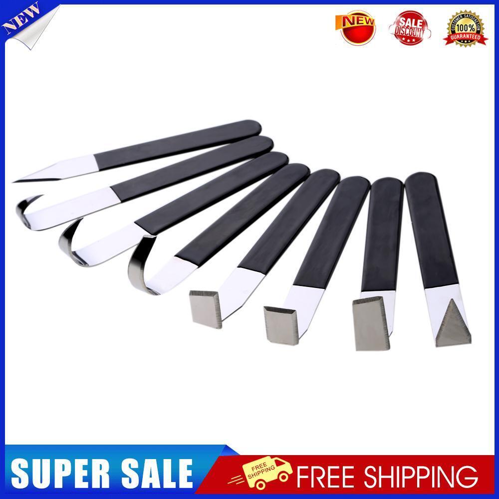 8 Pcs Stainless Steel Pottery Clay Sculpture Carving w/Rubber Handle