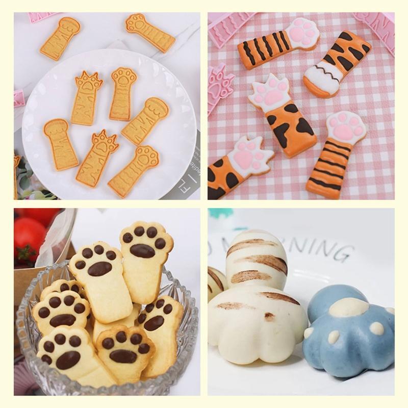Food Grade Silicone Molds Smooth Animals Paw Cookie Mold Cute Cartoon Molds
