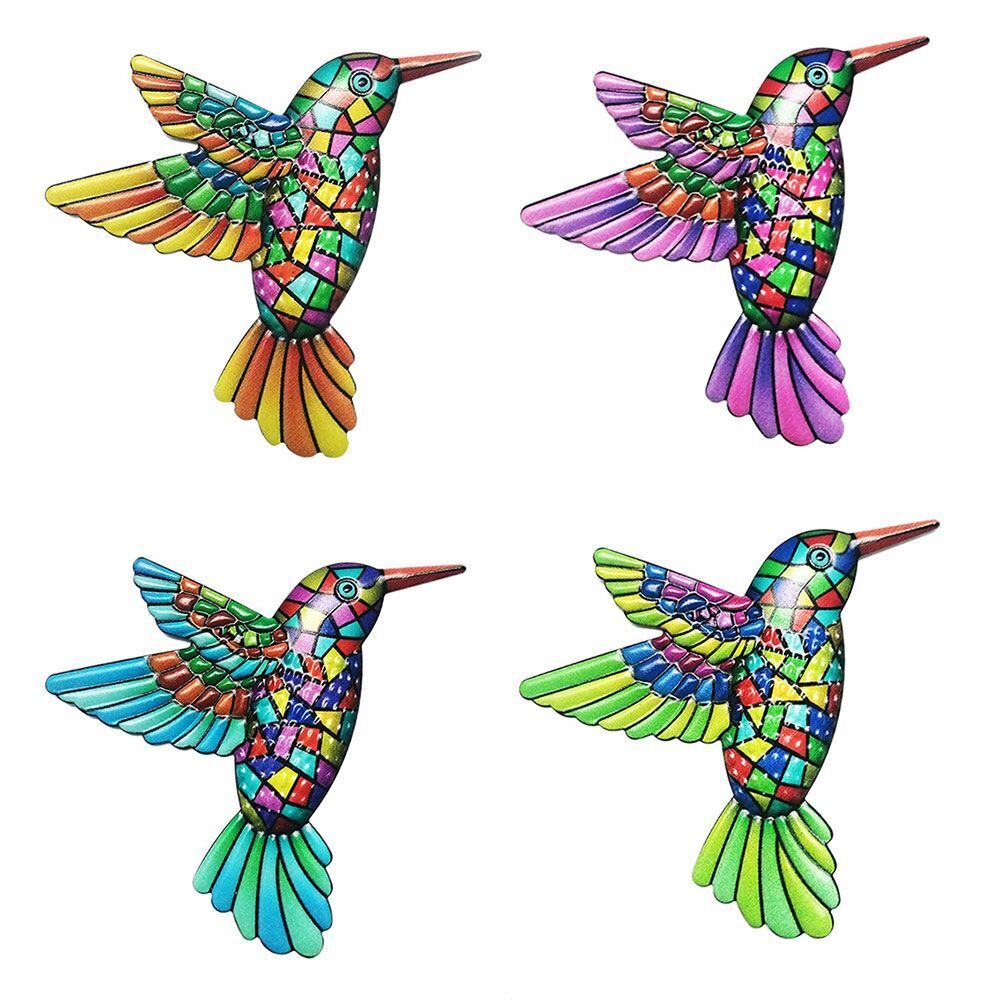 Home Decoration Wall Hanging Garden Craft Metal Hummingbird Ornament Iron Art