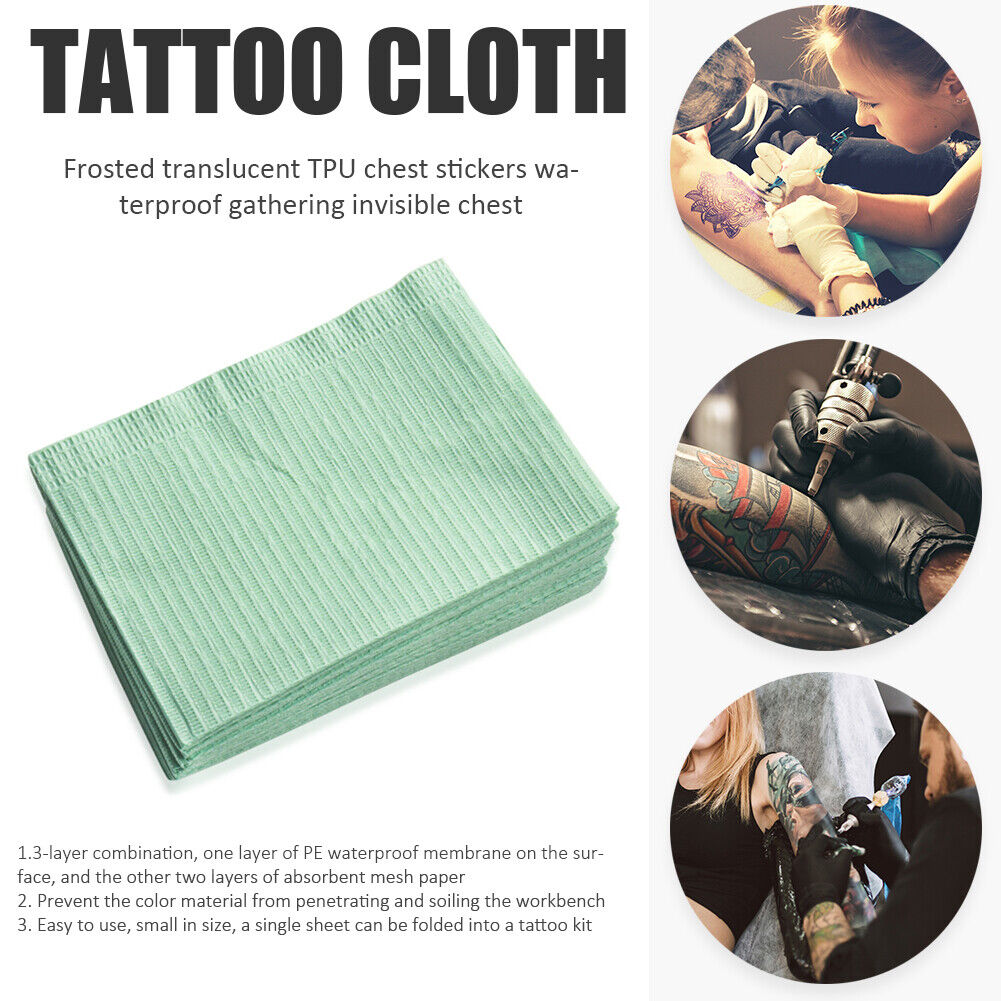 125pcs Disposable Tattoo Table Cloth Anti-Oil Sanitary Bed Sheet (Green)