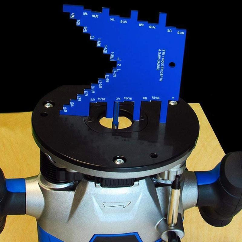 Upgraded 2 in 1 Step Depth Gauge for Router & Table Saw Aluminum Step Depth
