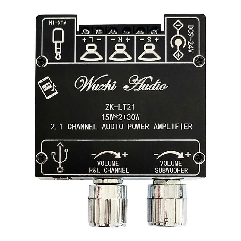 ZK-LT21 Bluetooth-Compatible Mini Audio Stereo Amplifier with Bass Control 9-24V