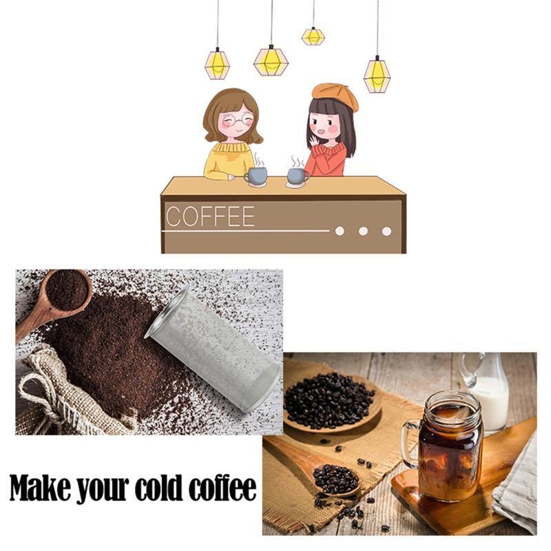 Stainless Steel Cold Brew Coffee Filter for Glass Jar Wide Mouth Tea Strainer