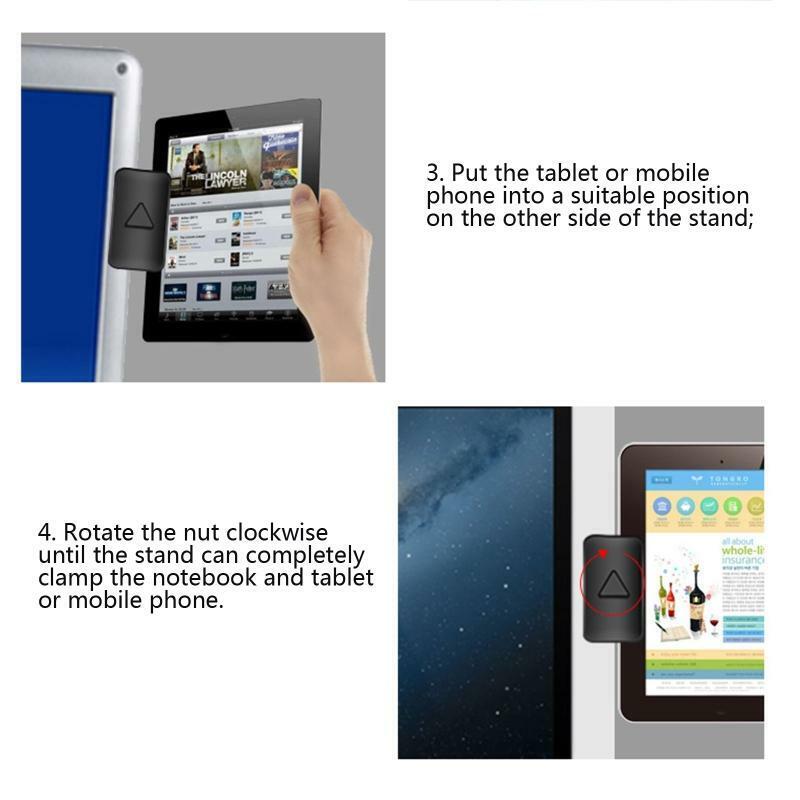 Universal Notebook Screen Side Phone Holder Clip On Monitor For Computer Monitor