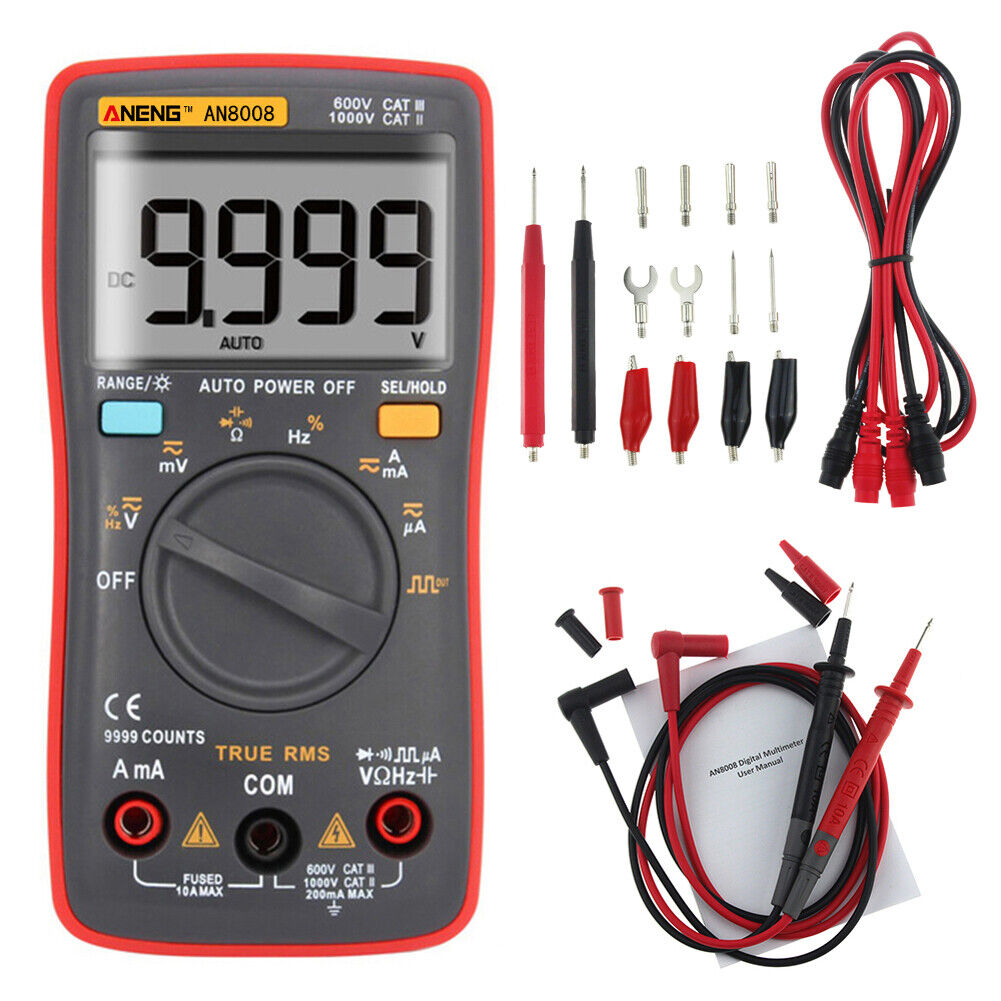AN8008 True-RMS Digital Multimeter 9999 Counts Square Wave Voltage Ammeter