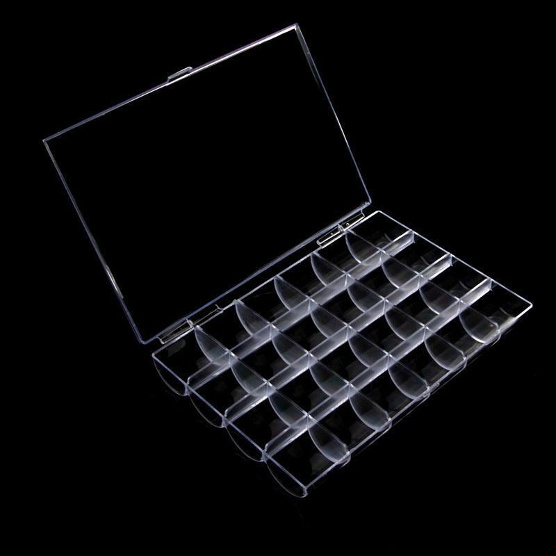 Jewelry Organizer Box for Earring Storage Clear Plastic Container 24 Compartment