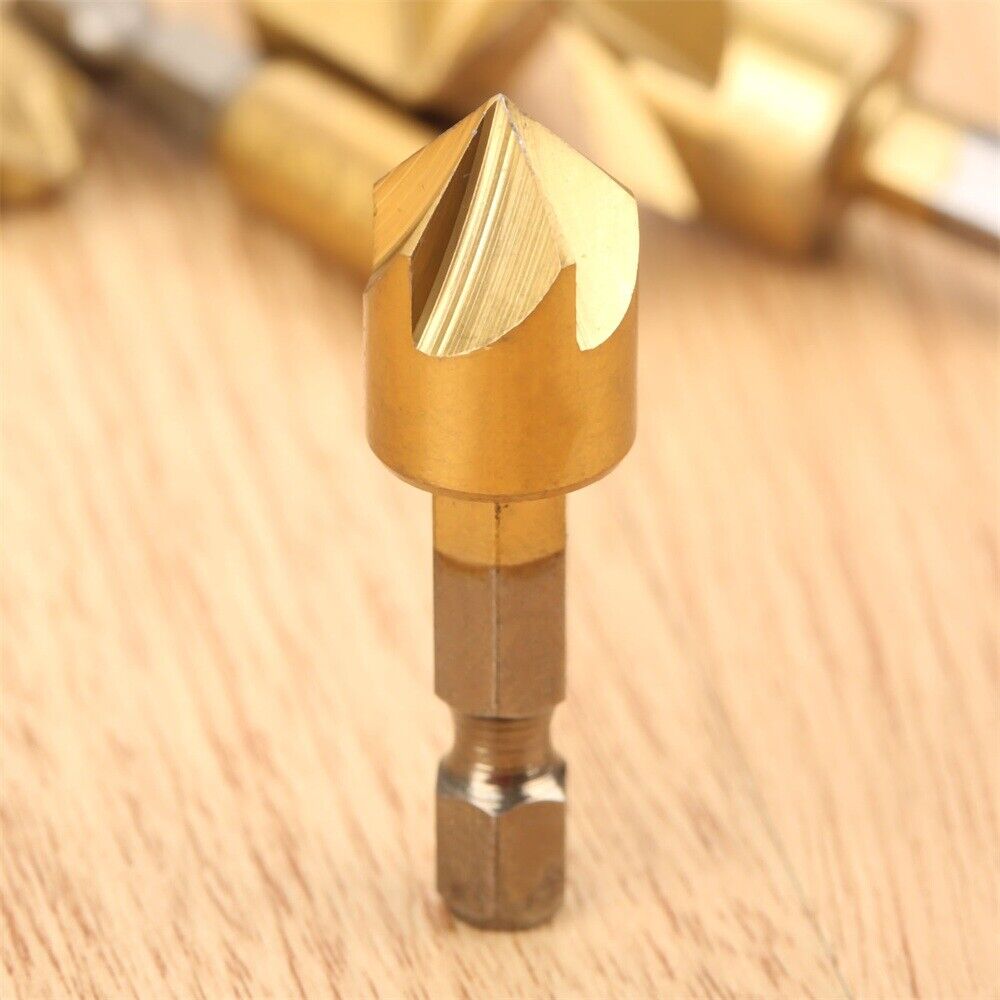 Durable 6pcs 6-19mm Drill Bits Countersinking Chamfering Deburring Cutter Tool