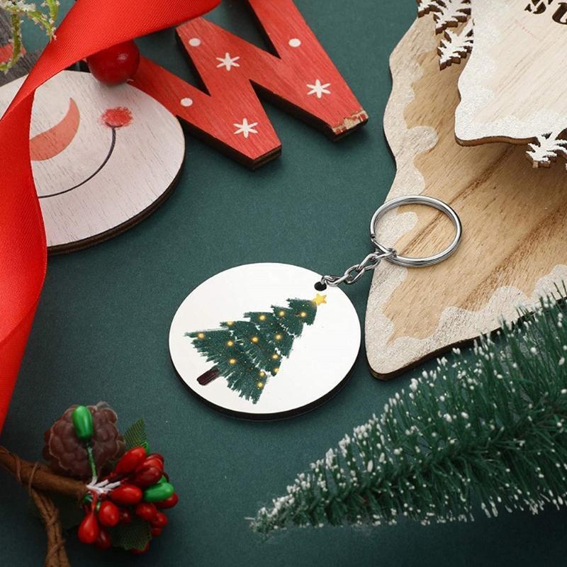 Sublimation Blank Keychains Heat Transfer DIY Keychain with Metal Key Ring