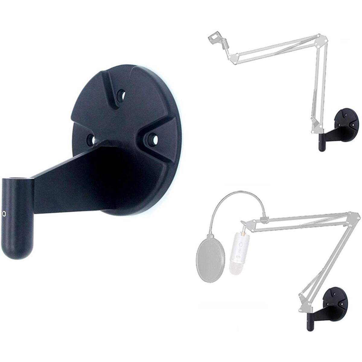 Support Mural pour Support de Microphone à Bras de  avec Plaque Ronde