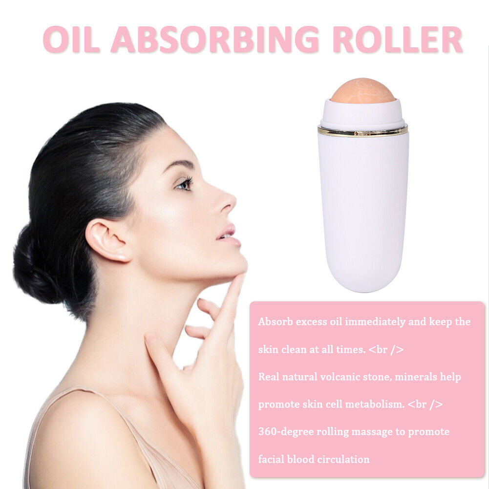Face Oil Absorbing Roller Volcanic Stone Summer Blemish Remove Ball (White)