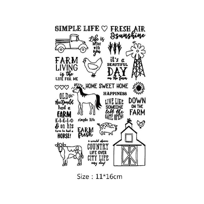 Animal Farm Silicone Clear Seal Stamp DIY Scrapbooking Embossing Photo Album Art