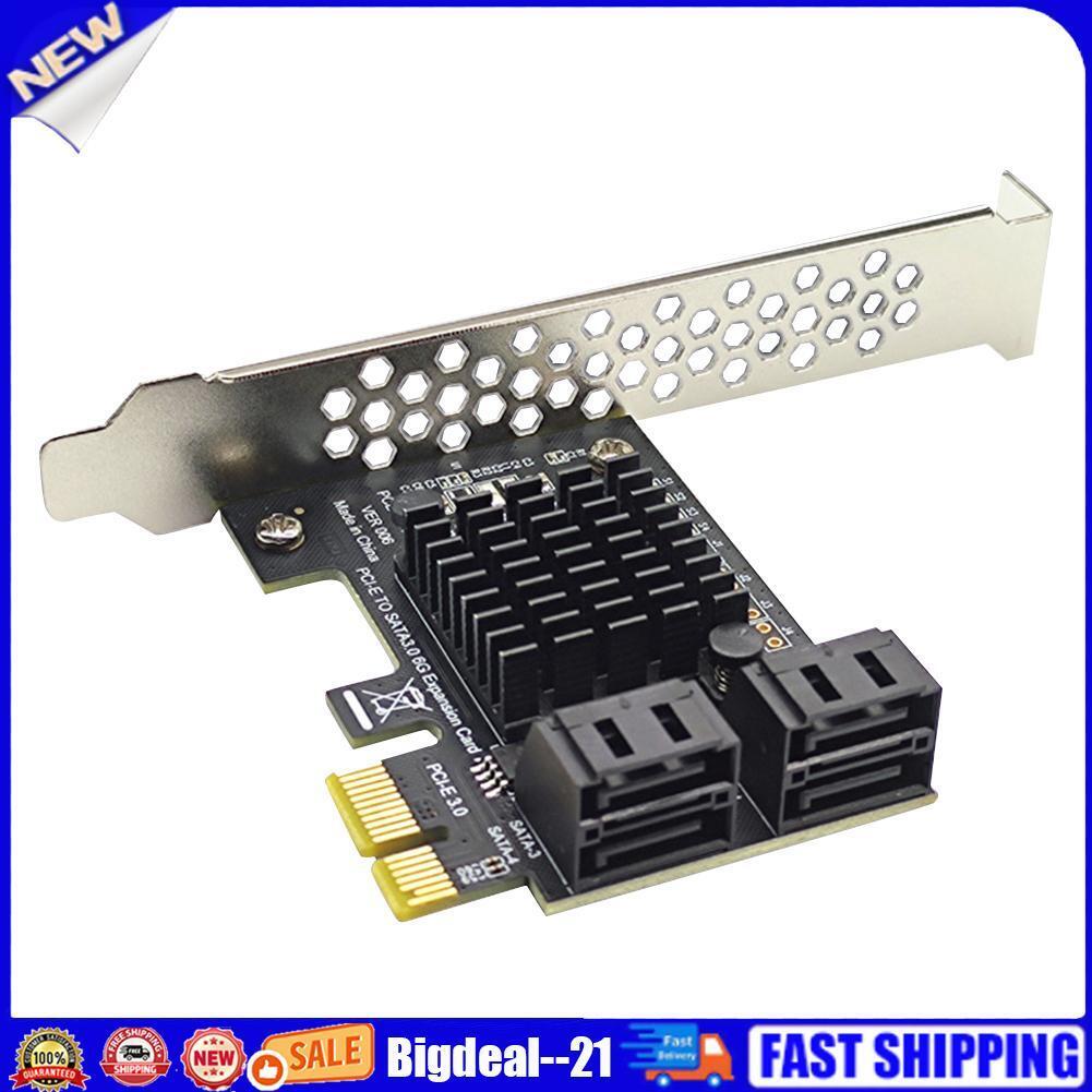 4 Port SATA PCIe Expansion Card 6Gbps SATA to PCI-e 1X 4X Hard Disk Adapter