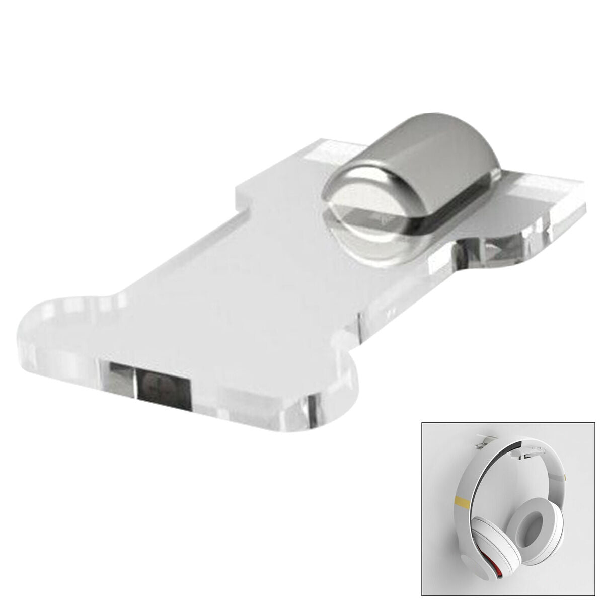 Acrylic Headphone Hanger Holder  Headset Stand 10x6.5cm  Clear