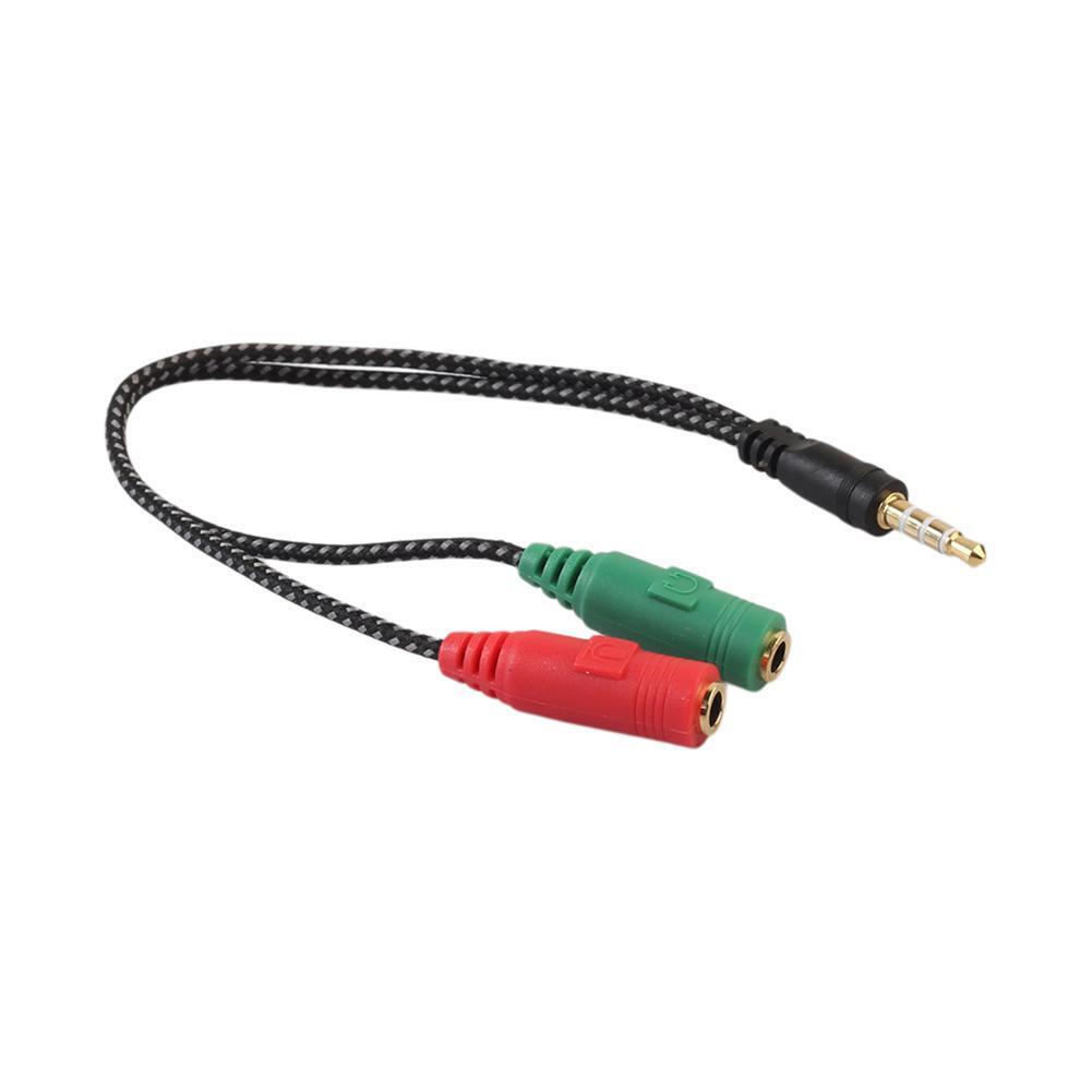 3.5mm Stereo Audio Male to 2 Female Headphone/Mic Y Splitter Cable