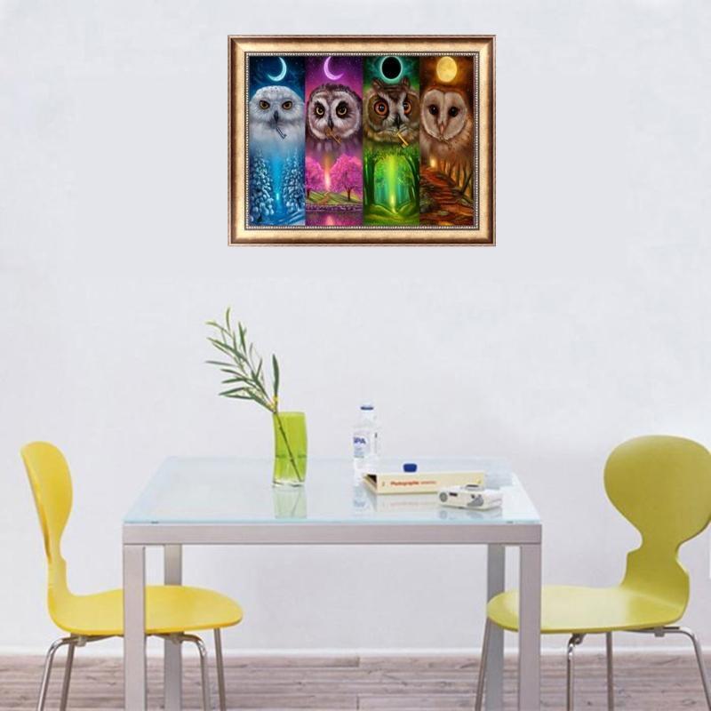 DIY 5D Diamond Painting Embroidery Owl Animals Cross Crafts Stitch Kit Decor