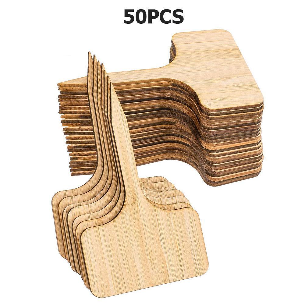 200x Wooden T-Shape Plant Labels Seed Potted Herbs Flowers Sign Tags Sticks