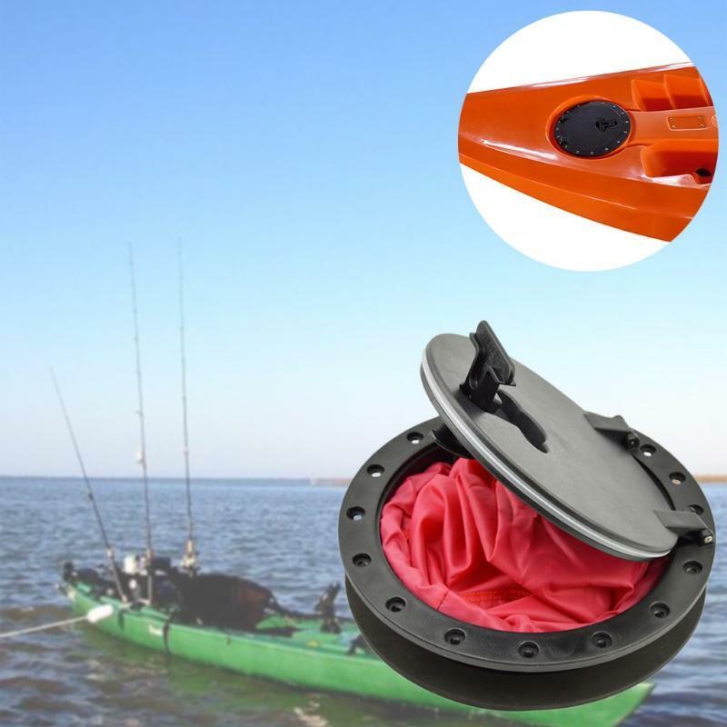 8" Black Deck Plate Kit Deck Hatch with Storage Bag for Fishing Kayak Boating